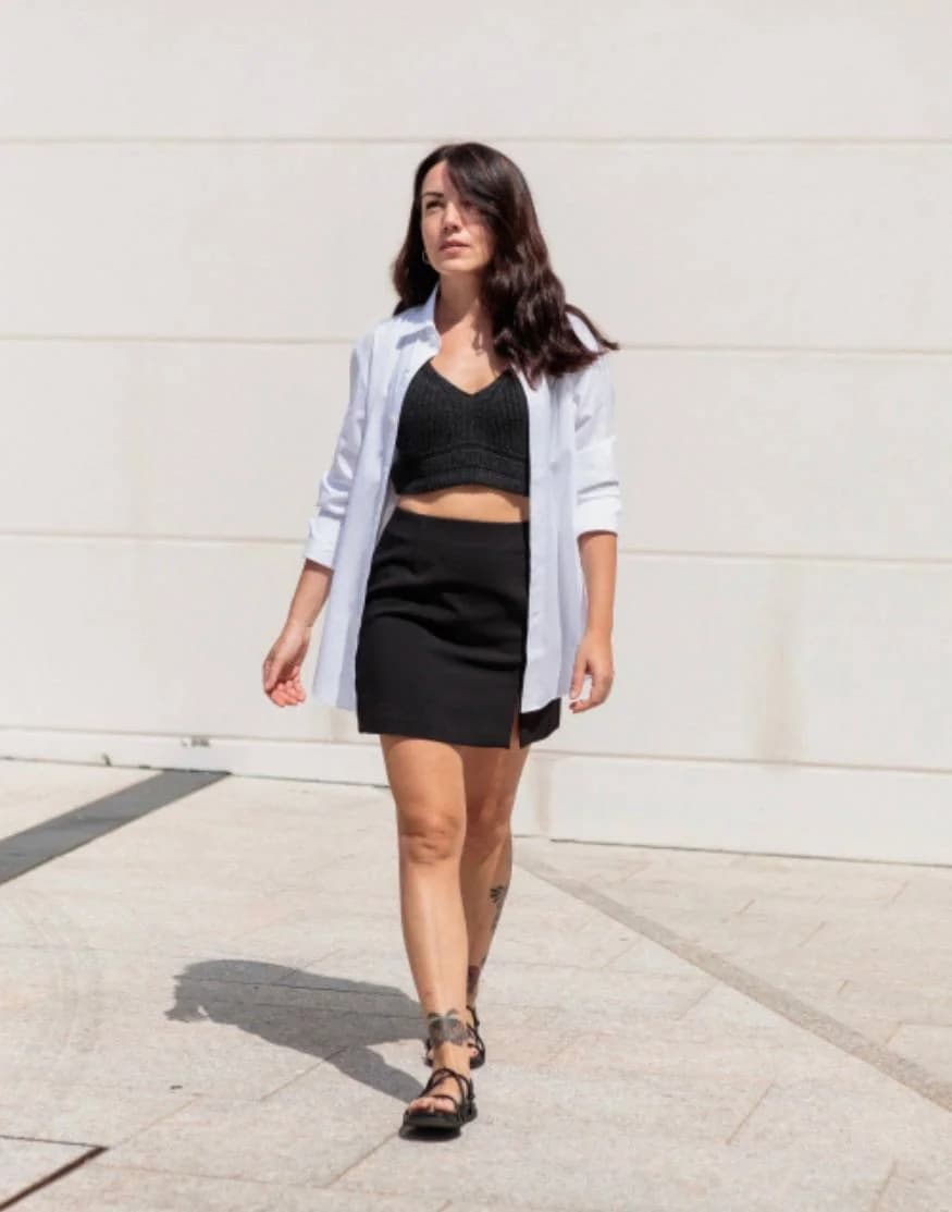 Мини-юбка Uniqlo slit mini skirt - 1