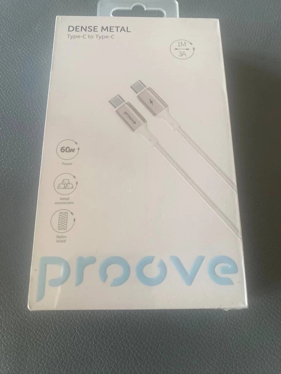 Новый запакованный кабель Proove Dense Metal USB Type-C → Type-C - 1
