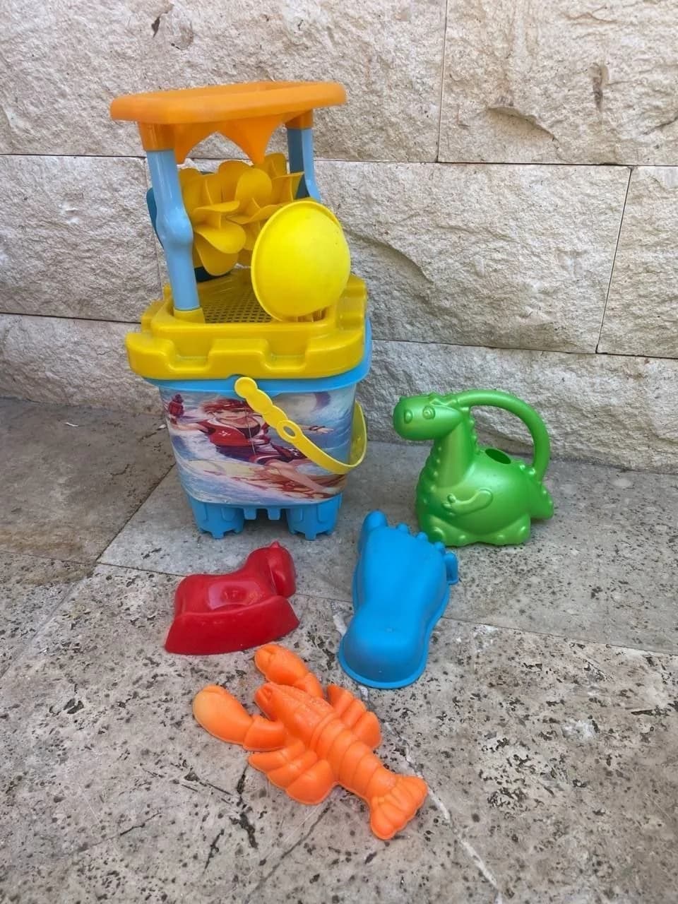 Набор игрушек на пляж (мельница, лопатки, формочки) - 1