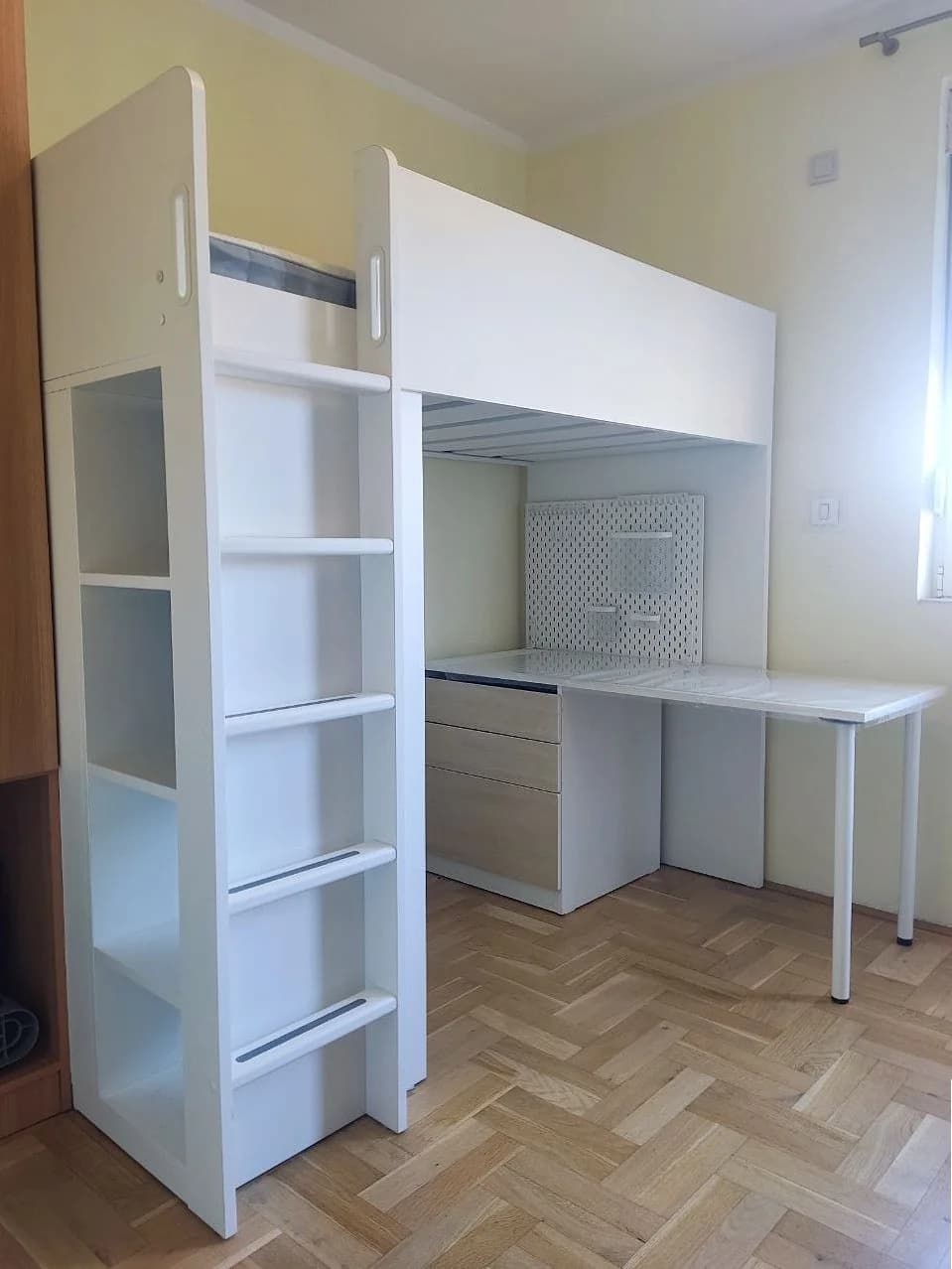 Кровать-чердак / кровать с рабочей зоной, ящиками и шкафом IKEA SMÅSTAD + матрас - 1